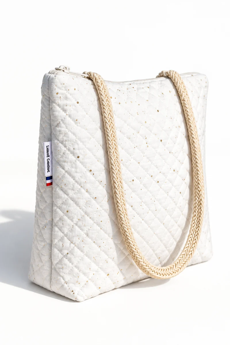 Sac à main blanc en coton