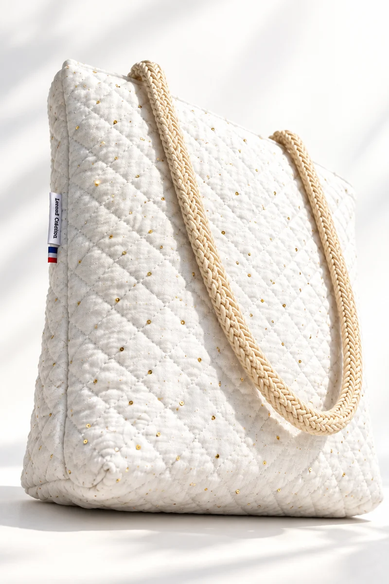 Sac à main blanc en coton