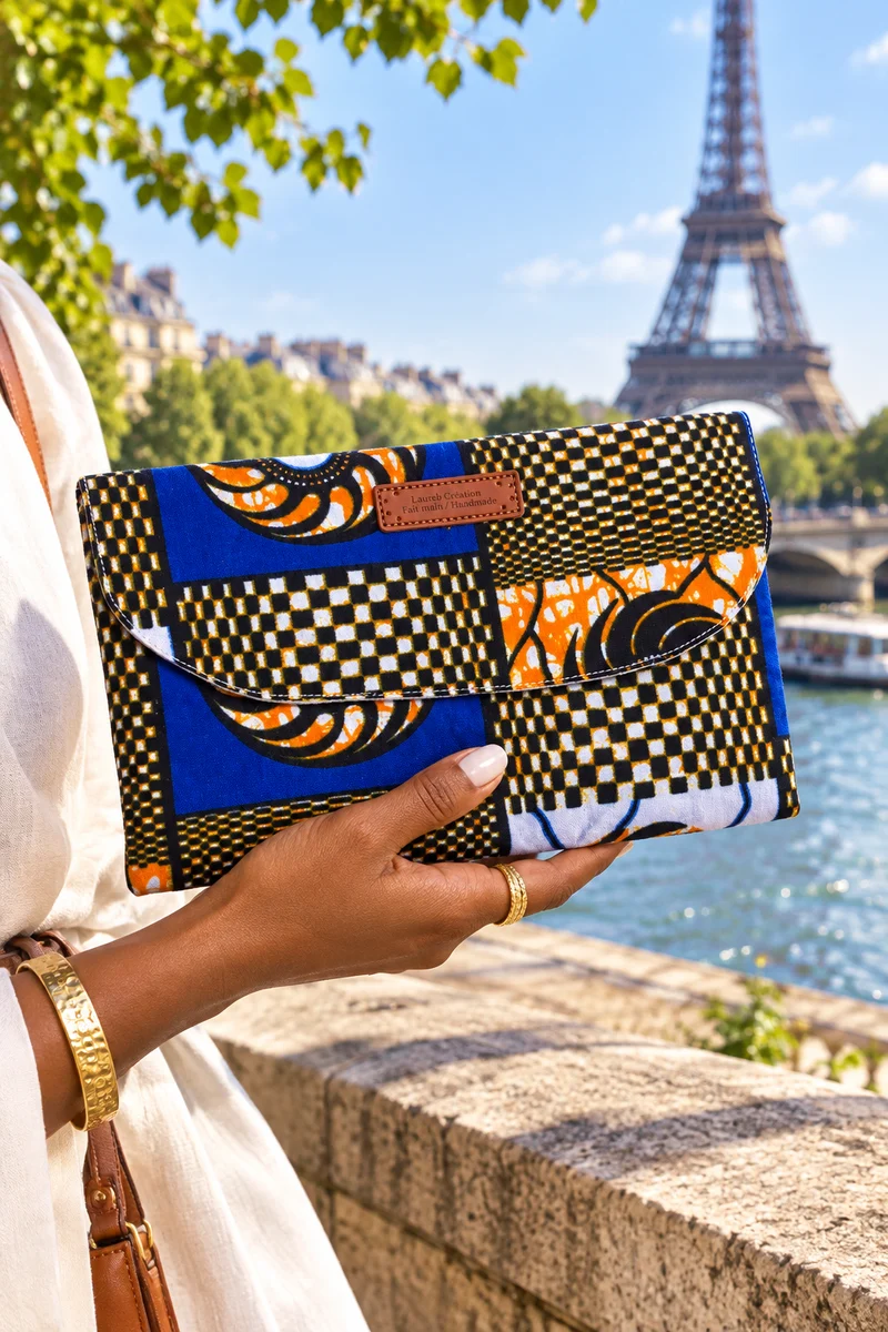 Pochette en tissu Wax