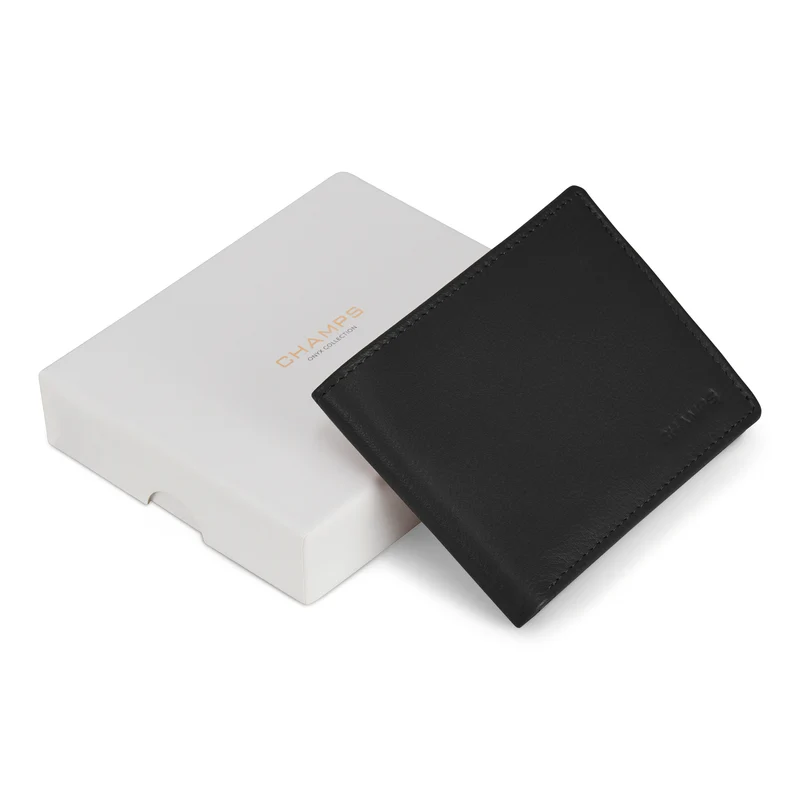 Onyx / Leather Zip Bi-Fold Wallet