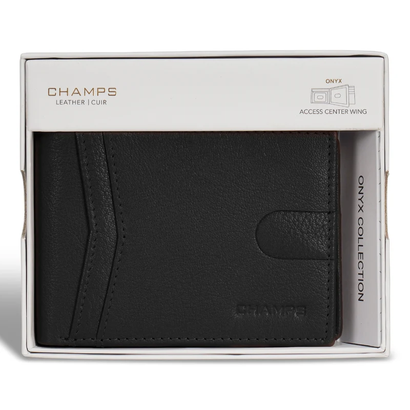 Onyx / Leather Access Center Wing Wallet