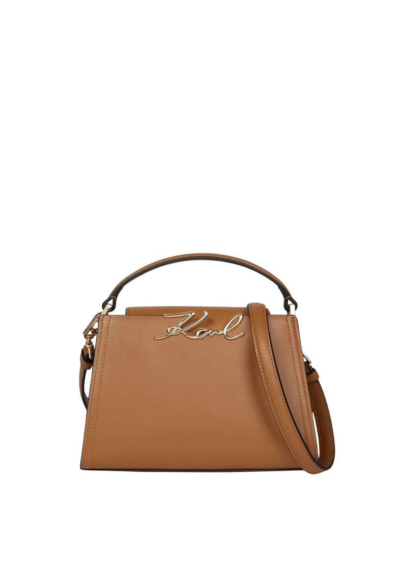 Karl Lagerfeld Sac Bandoulière Signature Mini Cuir Caramel