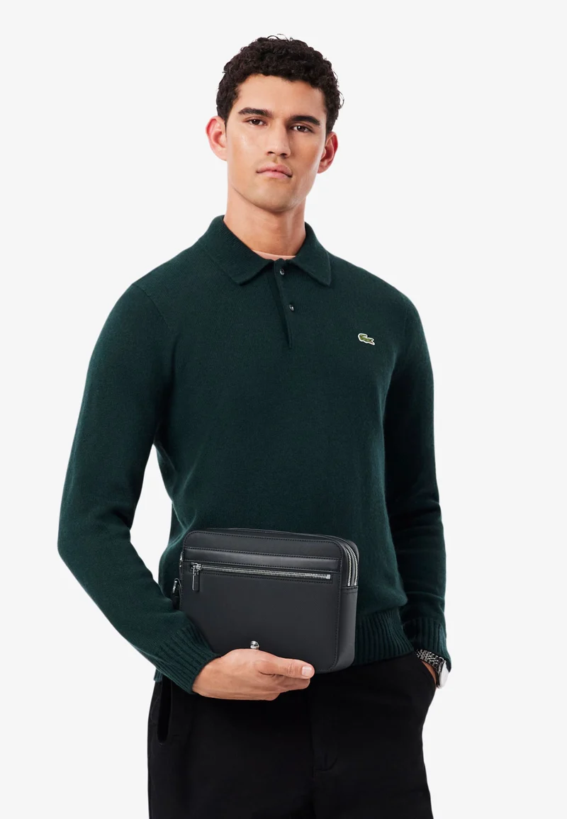 Lacoste Pochette Homme Langon en Petit Piqué Noir