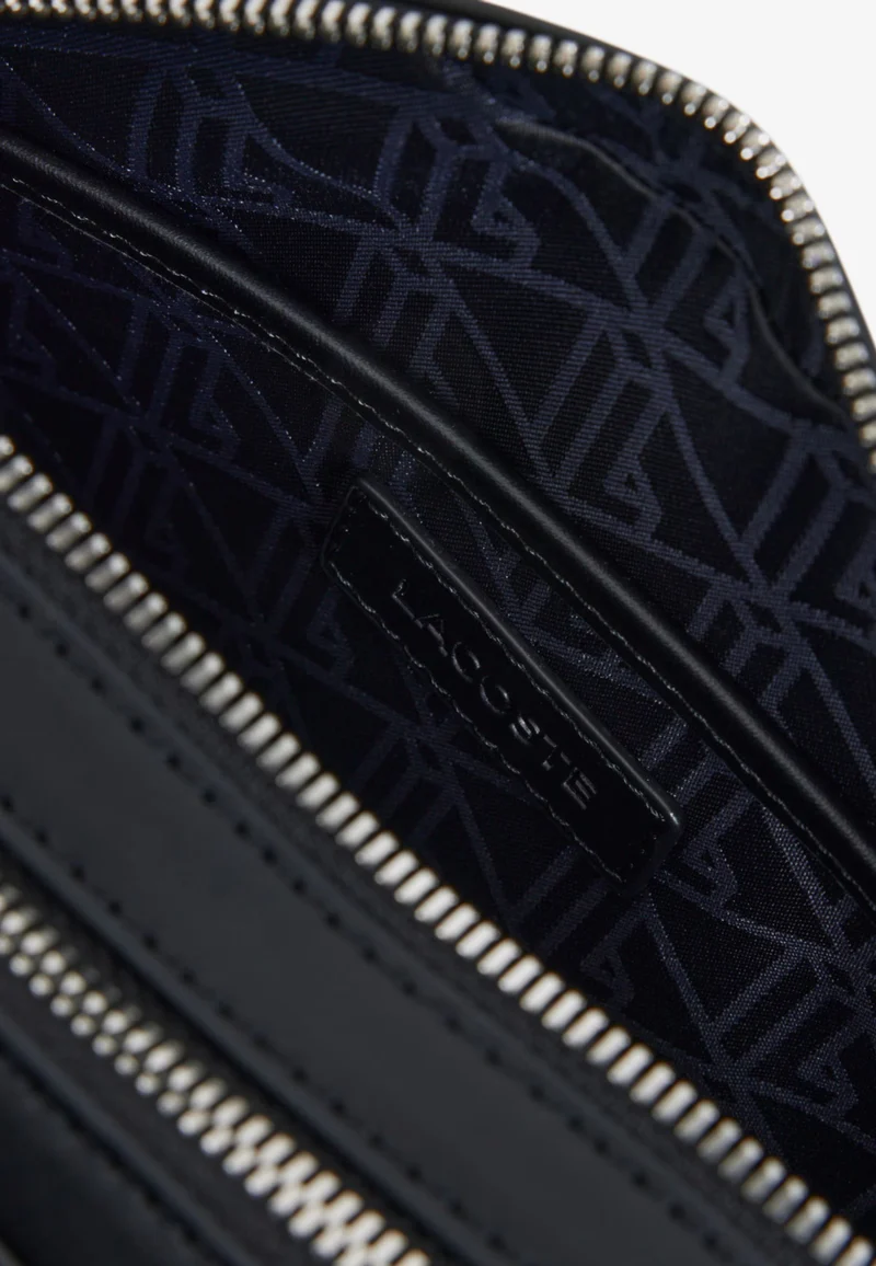 Lacoste Pochette Homme Langon en Petit Piqué Noir