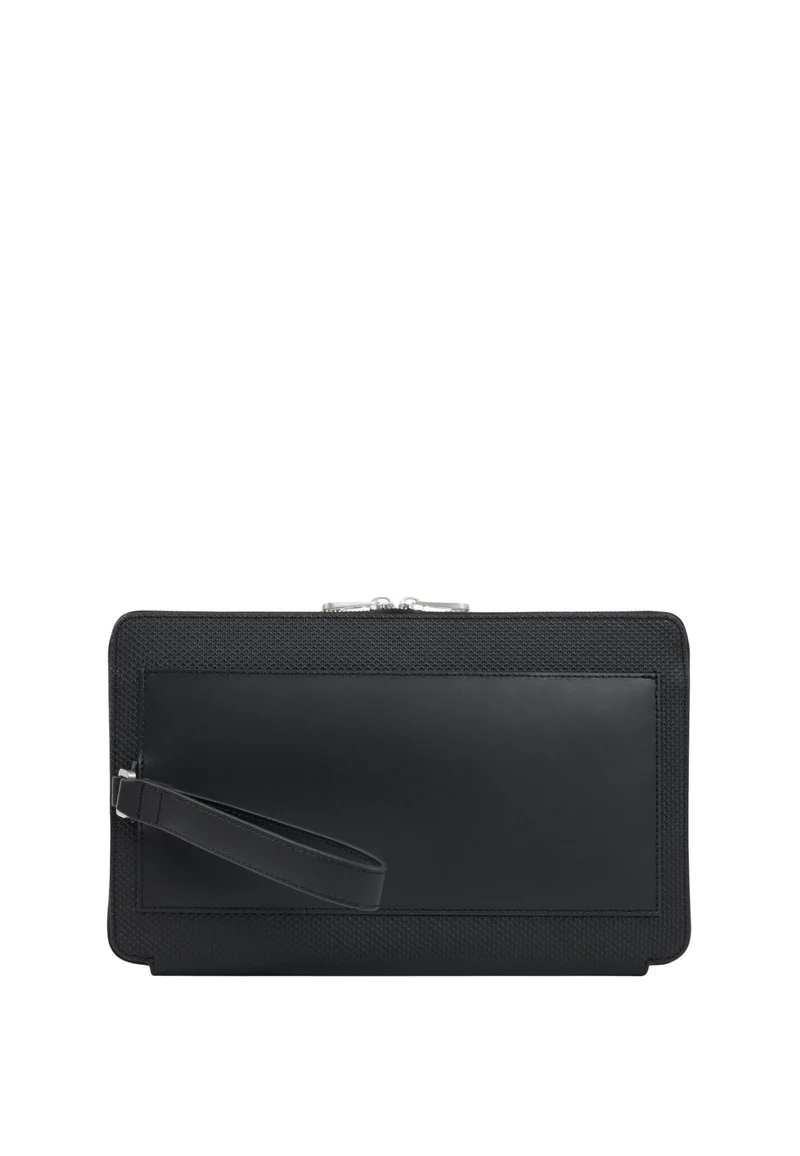 Lacoste Pochette Homme Chantaco Cuir Noir
