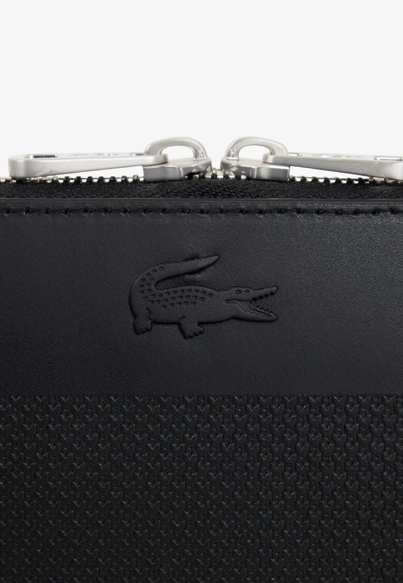 Lacoste Pochette Homme Chantaco Cuir Noir