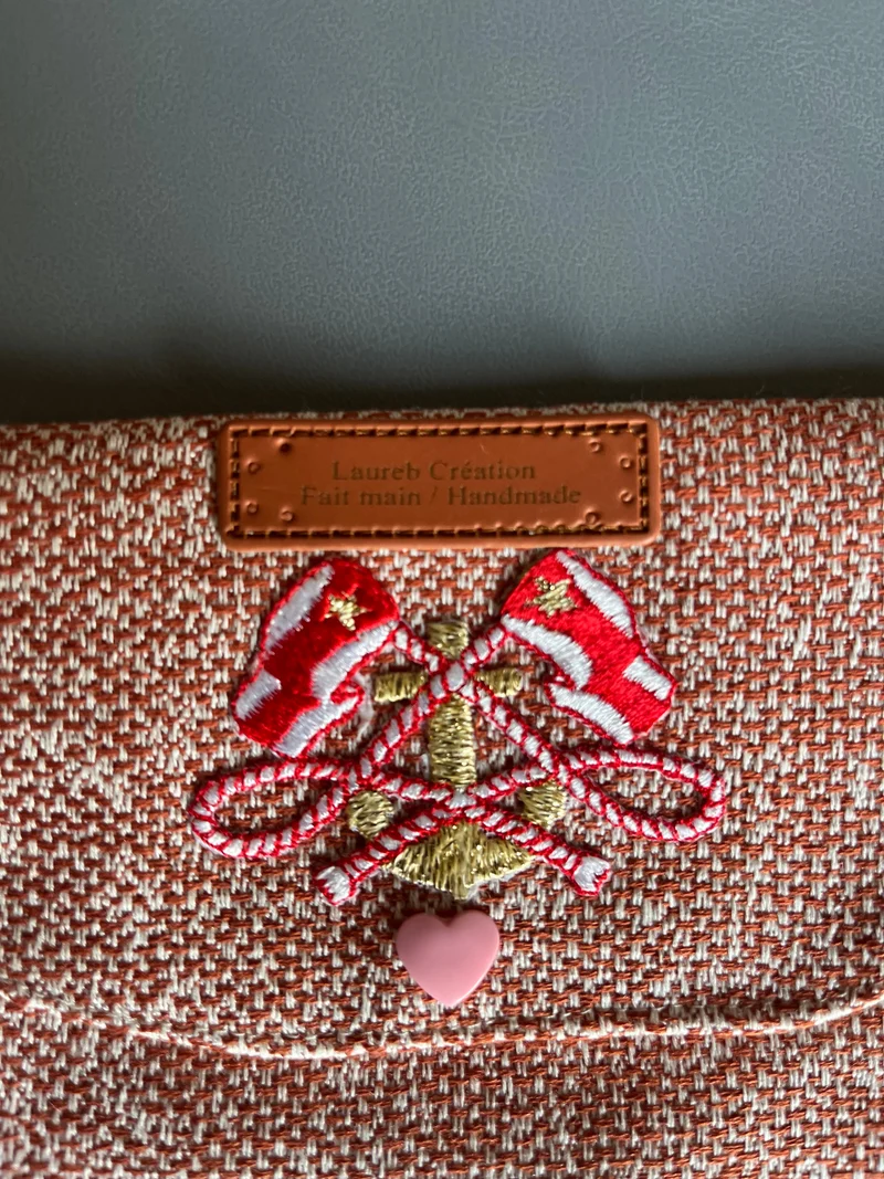 Petite Pochette en coton chiné fait main