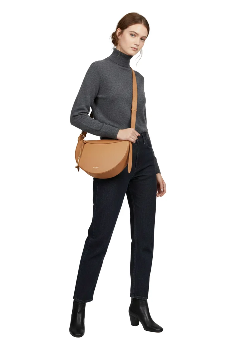 Lancel Sac demi-lune Faubourg Camel
