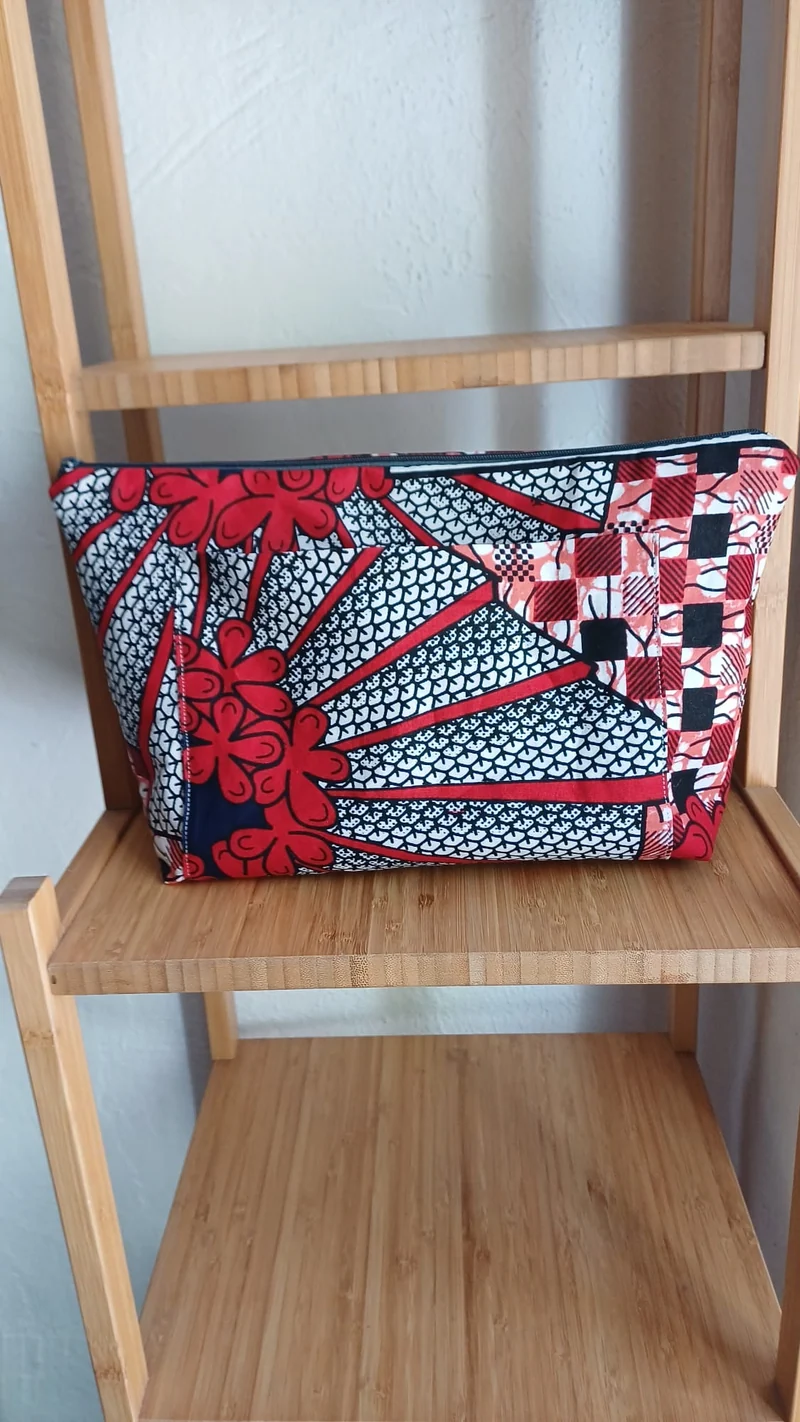 Trousse en tissu wax