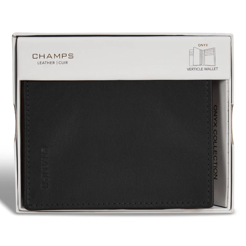Onyx / Leather Vertical Wallet