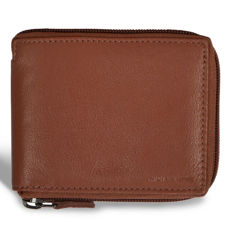 Onyx / Leather Zip Around Wallet