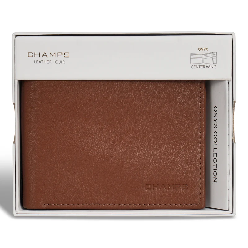 Onyx / Leather Center Wing Wallet