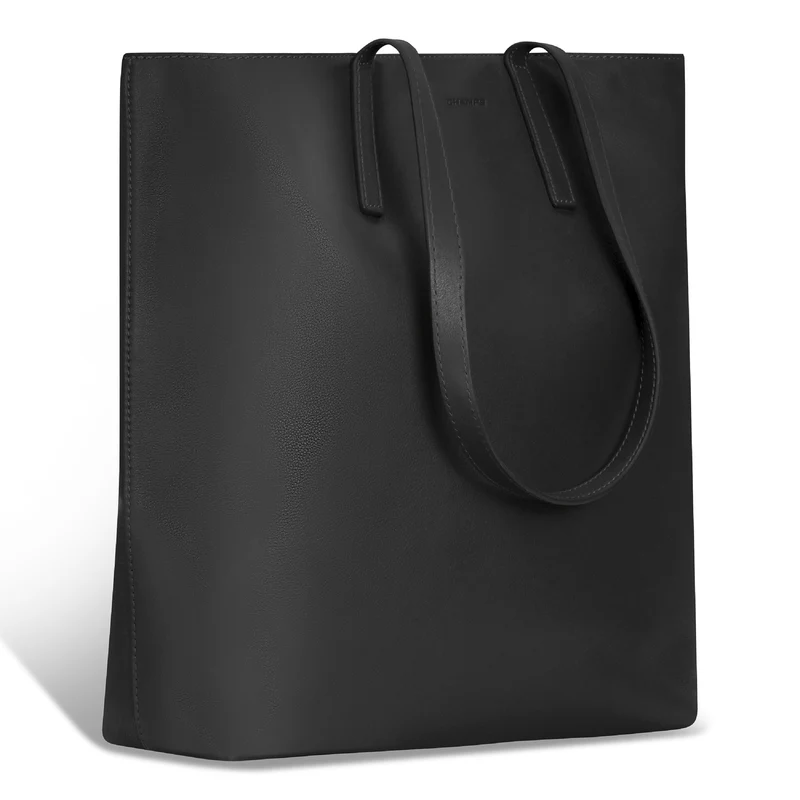 Onyx / Leather Vertical Tote