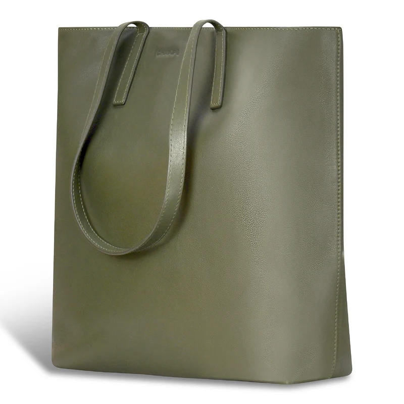 Onyx / Leather Vertical Tote