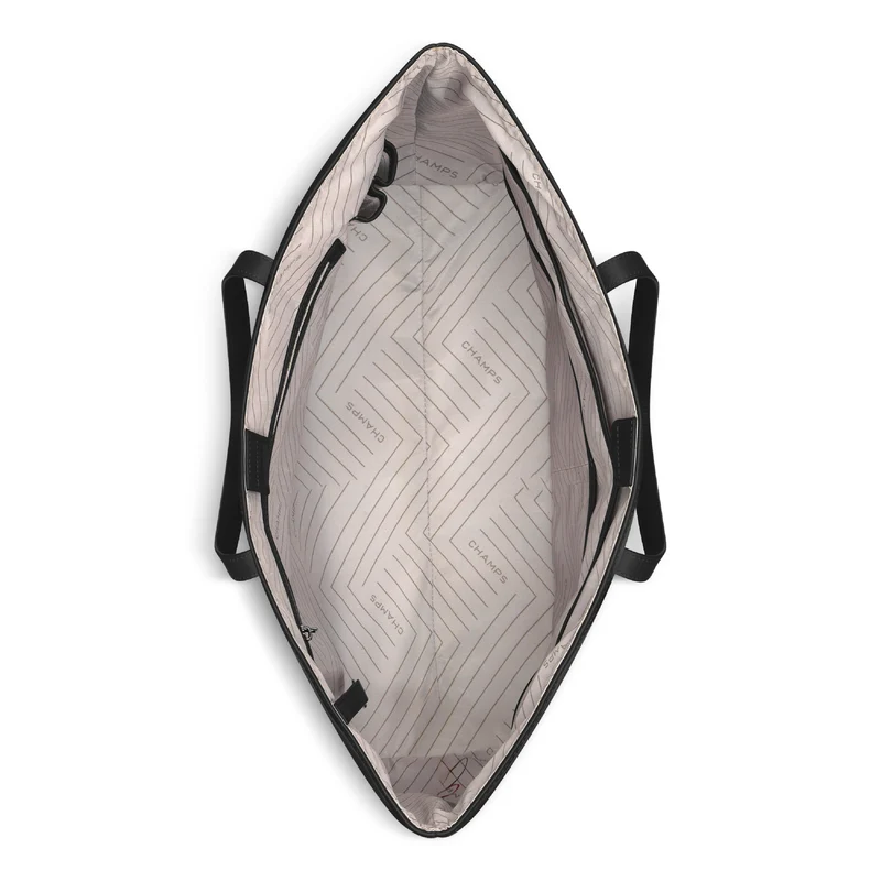 Onyx / Leather Open Tote