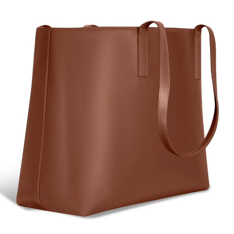 Onyx / Leather Open Tote