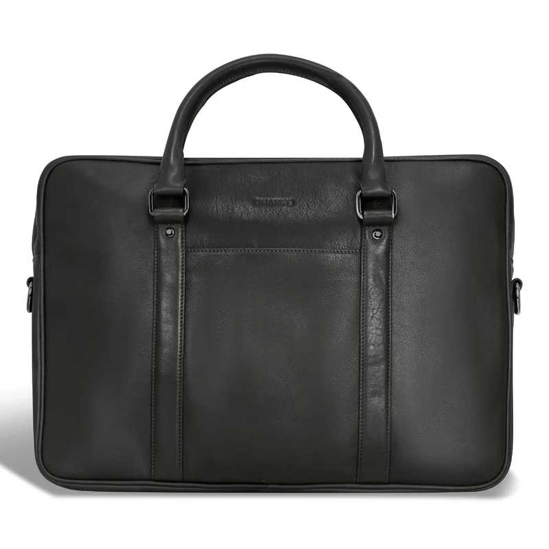 Onyx Leather Slim Briefcase