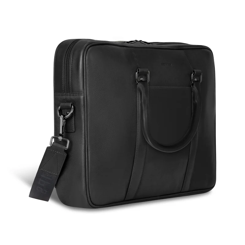 Onyx Leather Slim Briefcase