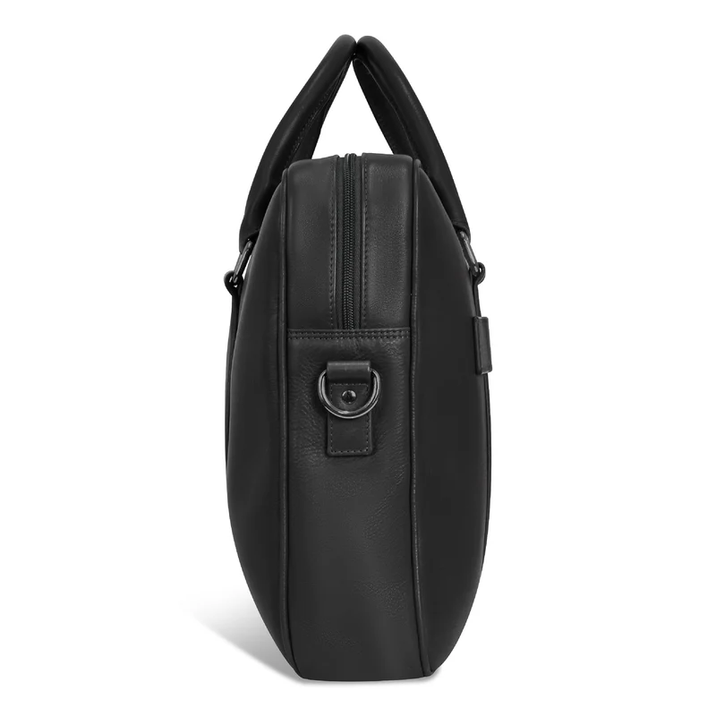 Onyx Leather Slim Briefcase
