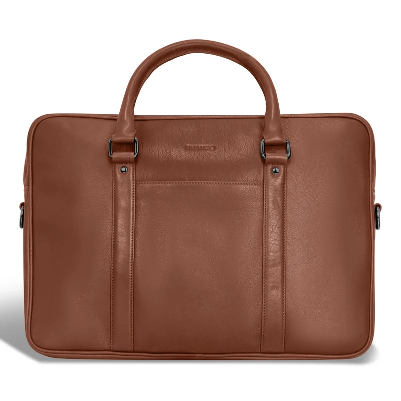Onyx Leather Slim Briefcase