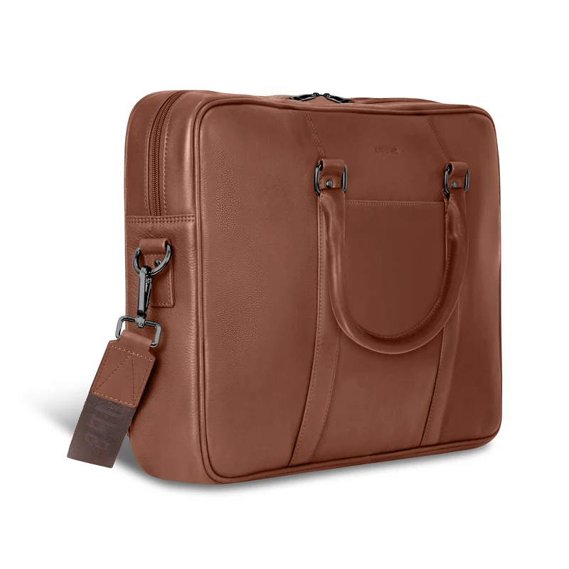 Onyx Leather Slim Briefcase