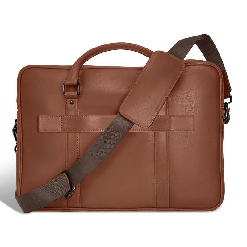 Onyx Leather Slim Briefcase