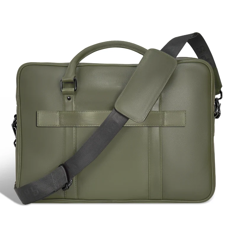 Onyx Leather Slim Briefcase
