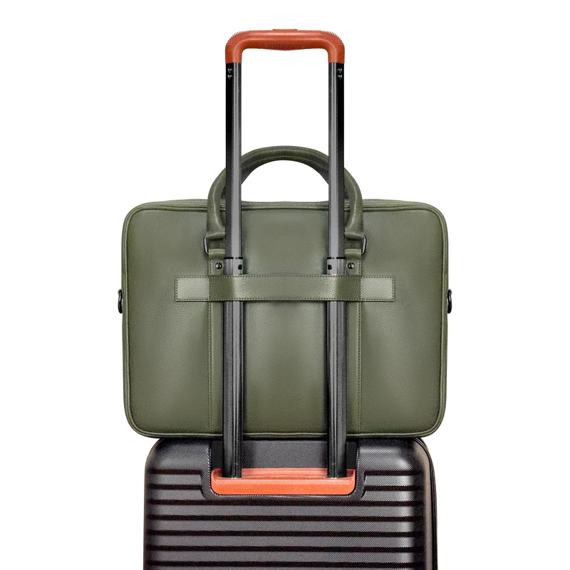 Onyx Leather Slim Briefcase