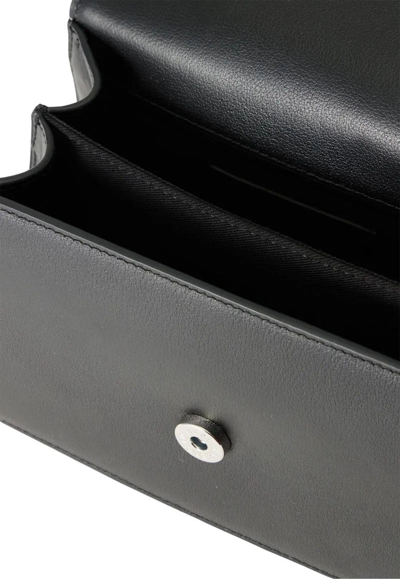 Karl Lagerfeld Sac Bandoulière Signature 2.0 Perles Cuir Noir & Blanc