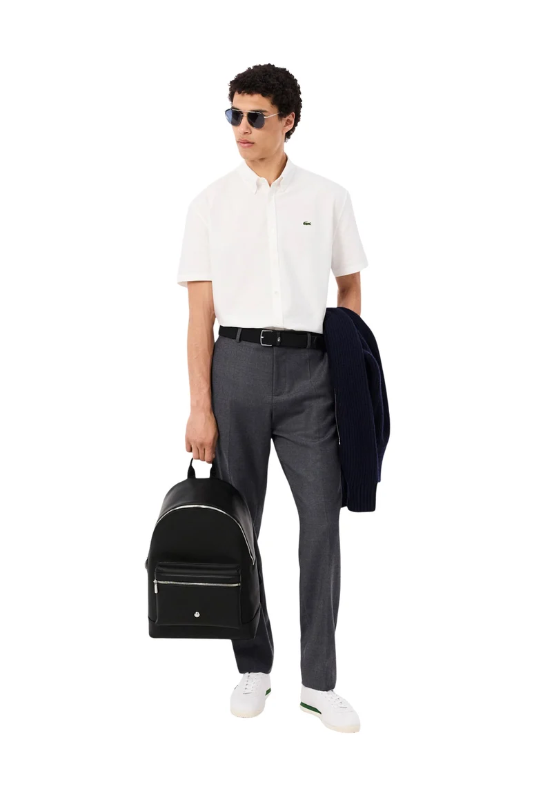 Lacoste Sac à dos Homme Langon en Petit Piqué Noir