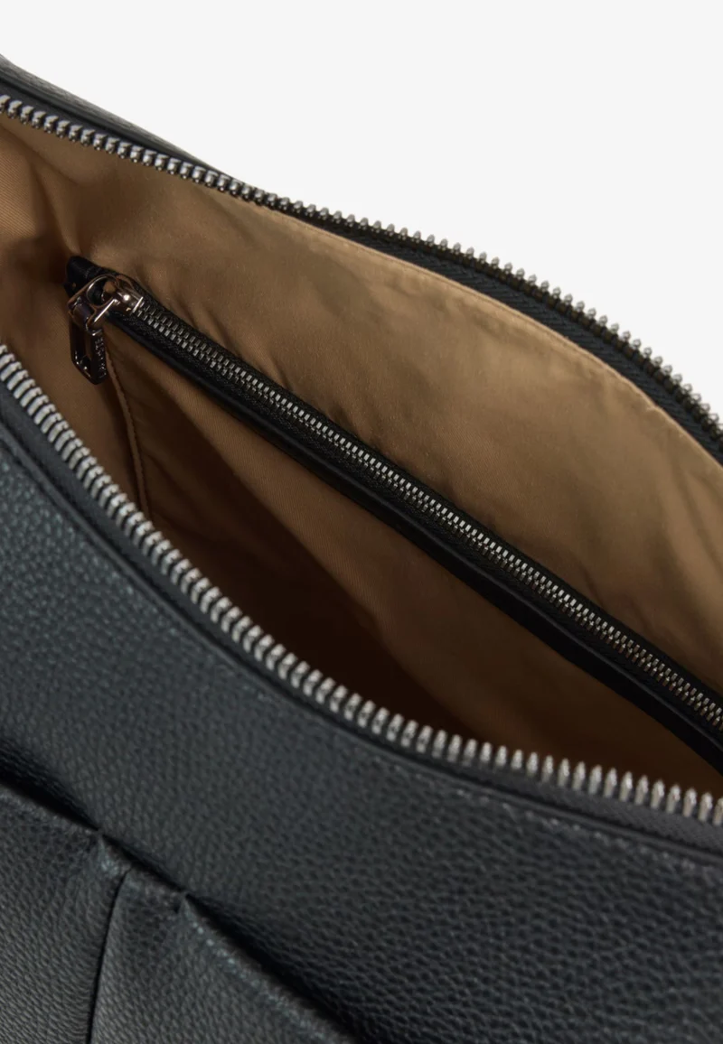 Lacoste Grand sac hobo Magnus Cuir Noir
