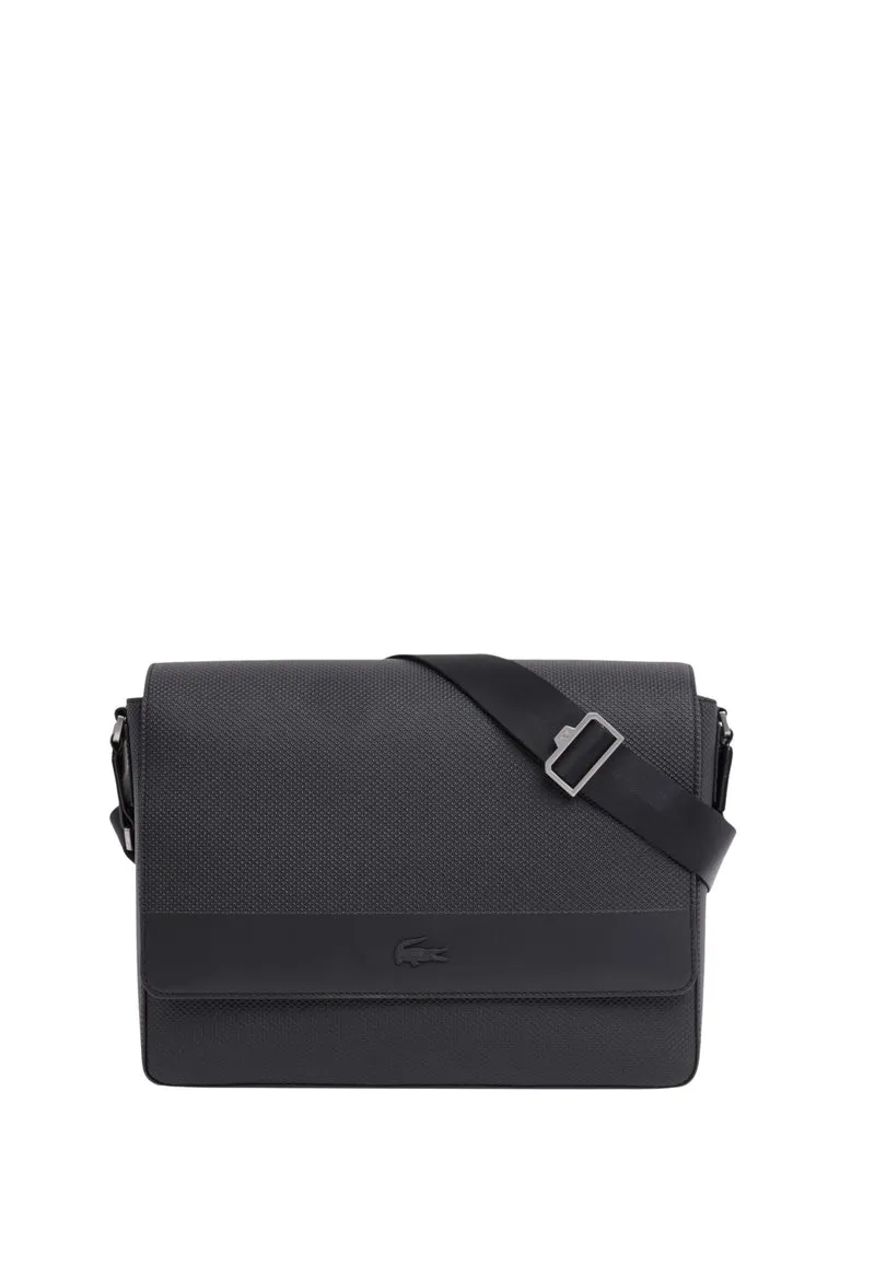 Lacoste Grand sac messenger Chantaco cuir Noir