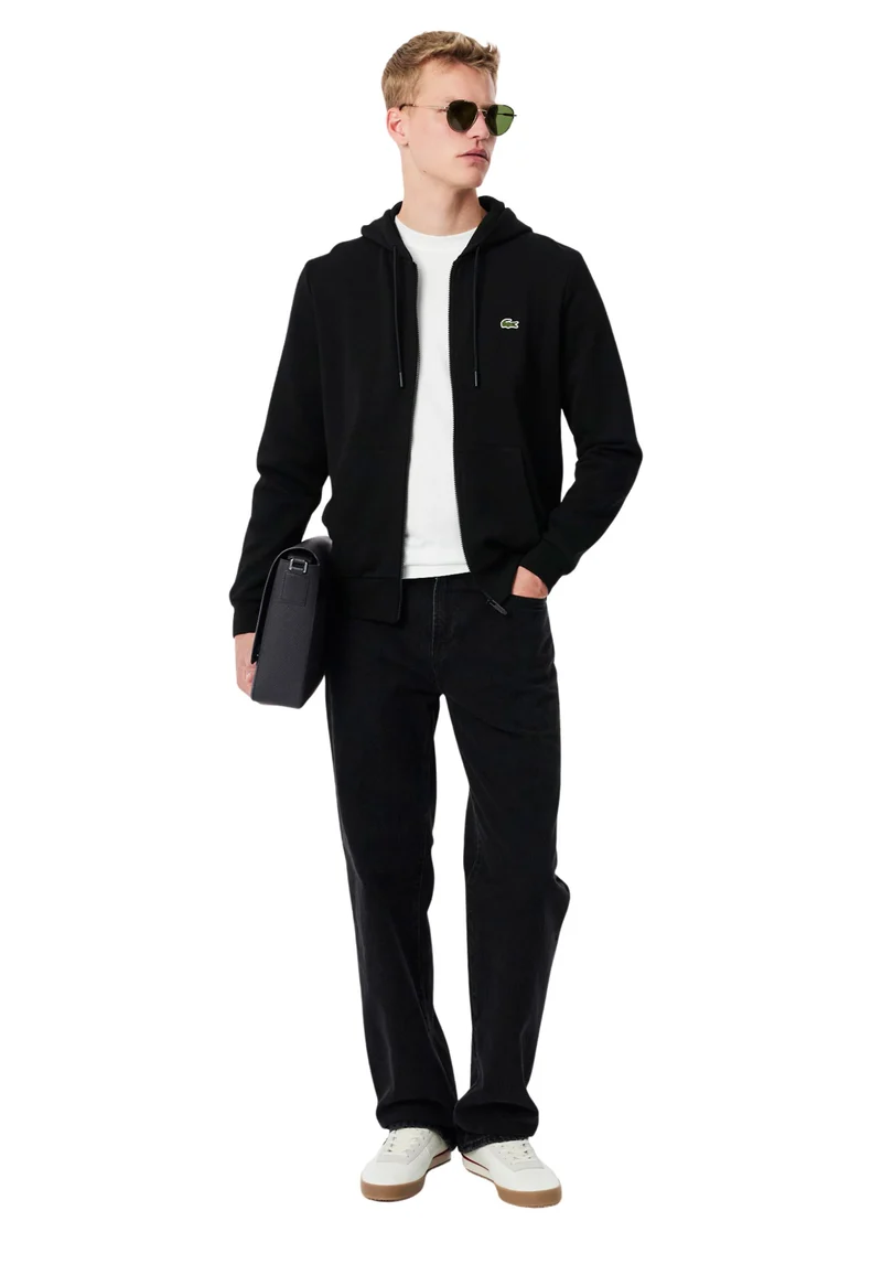 Lacoste Grand sac messenger Chantaco cuir Noir