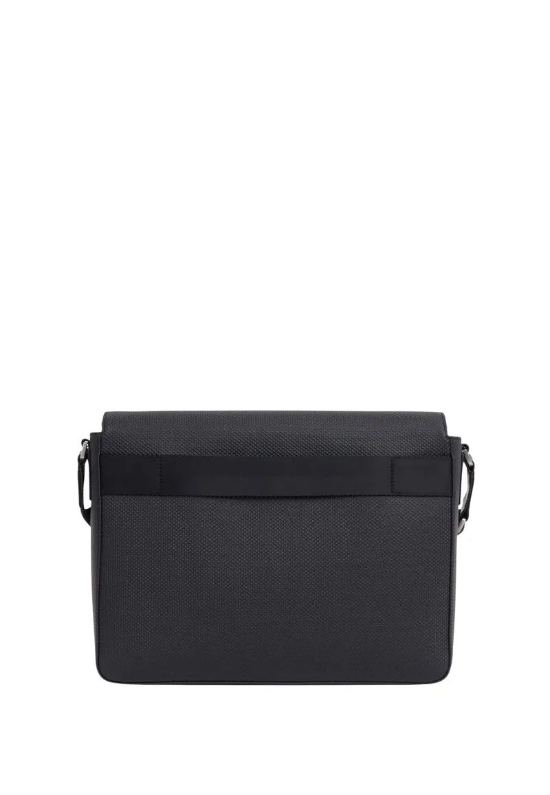 Lacoste Grand sac messenger Chantaco cuir Noir