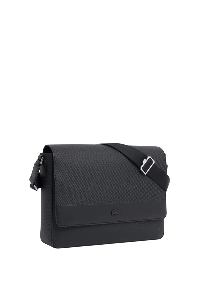 Lacoste Grand sac messenger Chantaco cuir Noir