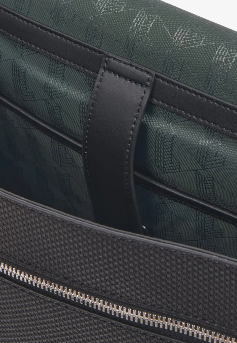 Lacoste Grand sac messenger Chantaco cuir Noir