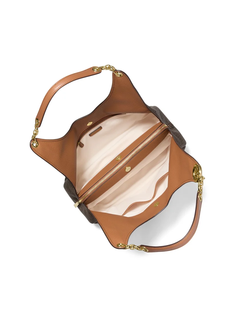 Michael Kors Sac Bandoulière Ellie Grand Tripartite Marron
