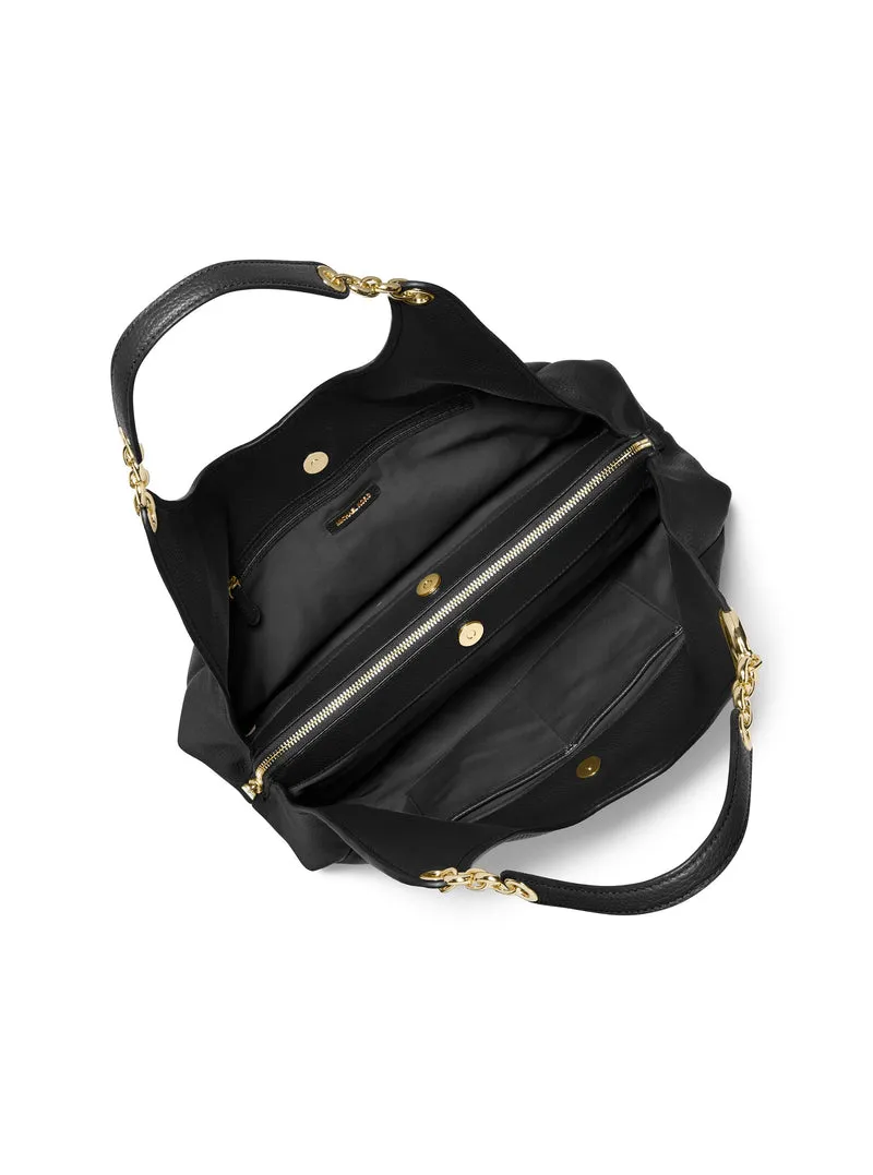 Michael Kors Sac Bandoulière Cuir Ellie Grand Tripartite Noir