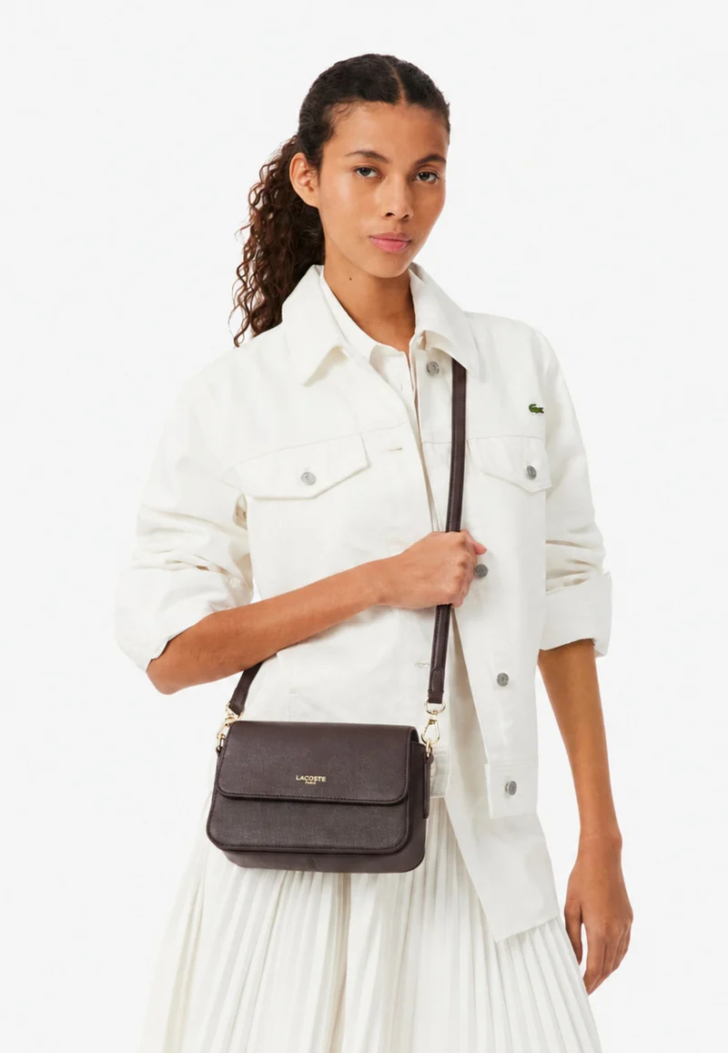 Lacoste Sac à bandoulière Champs-Élysées Cuir Marron Foncé