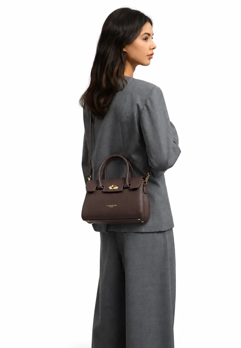 Lancaster Sac à main A rabat avec fermoir S Milano Cosmos Marron Foncé