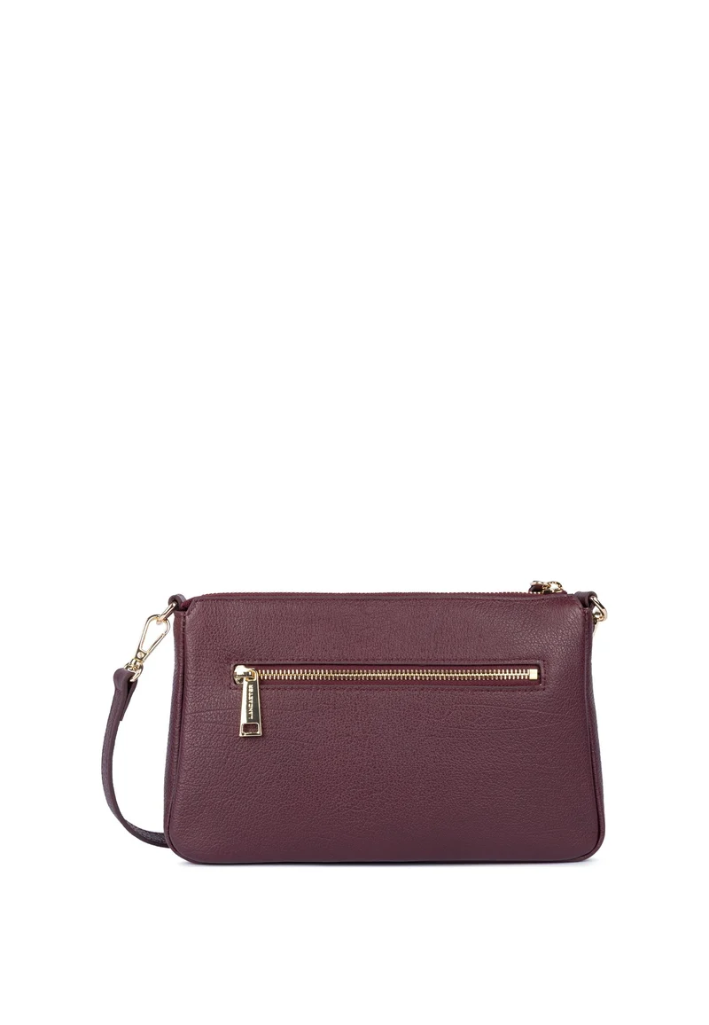 Lancaster Pochette Zippé Dune Bordeaux foncé