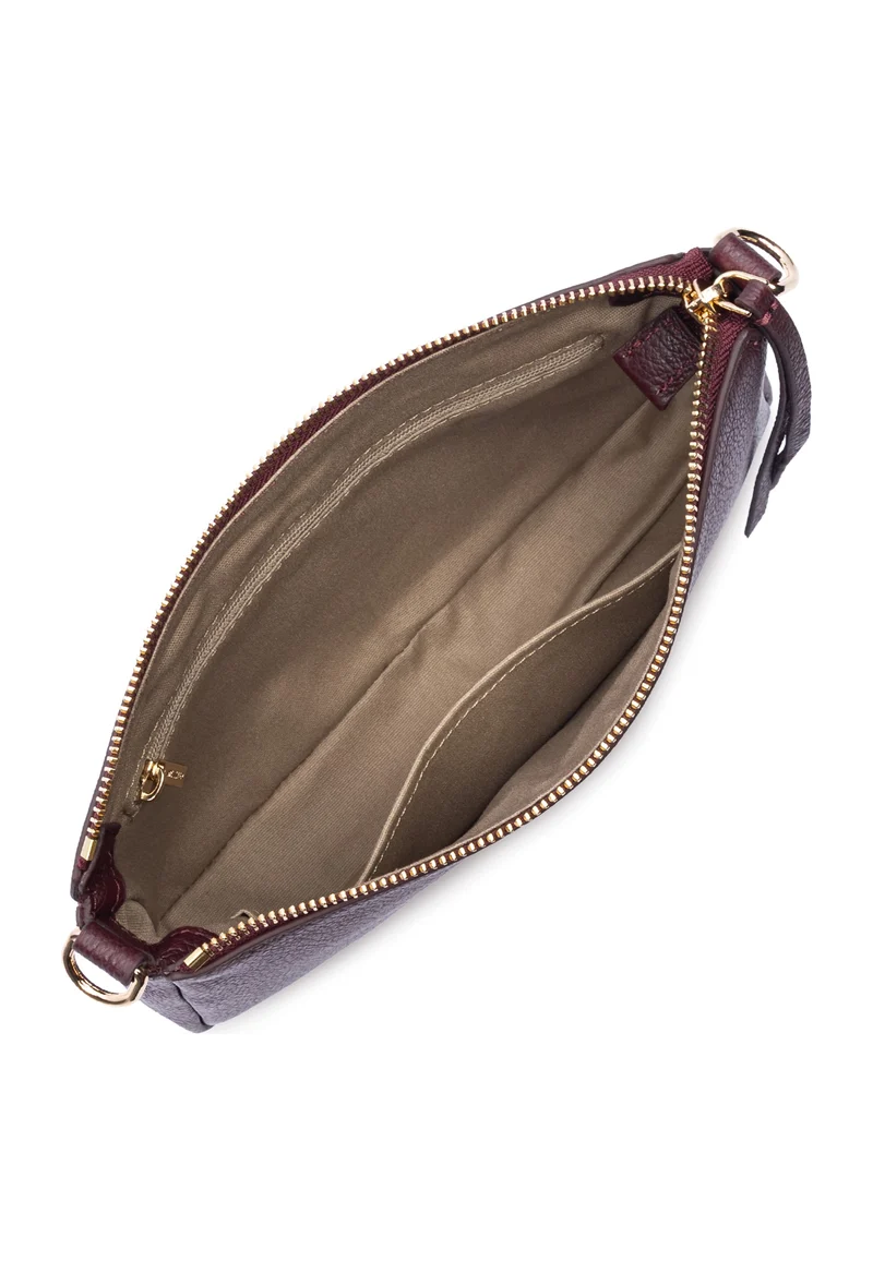 Lancaster Pochette Zippé Dune Bordeaux foncé