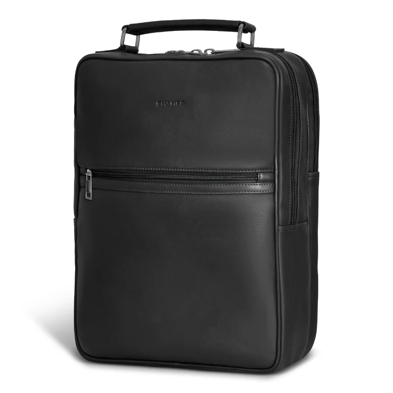 Onyx Leather Compact Backpack