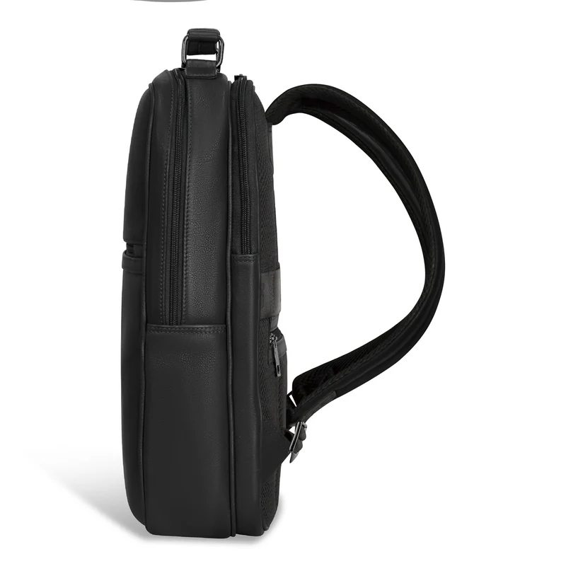 Onyx Leather Compact Backpack