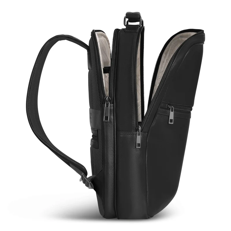 Onyx Leather Compact Backpack