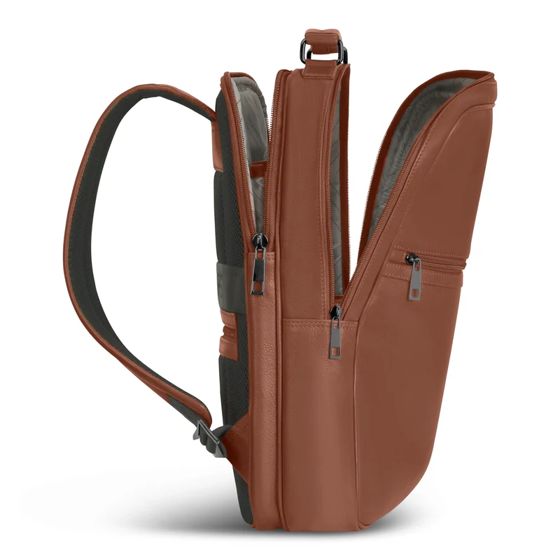 Onyx Leather Compact Backpack