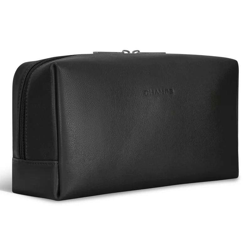Onyx / Leather Toiletry Bag