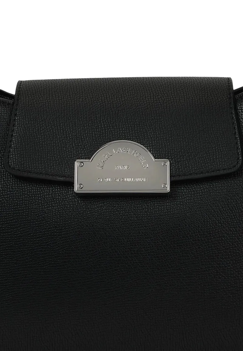 Karl Lagerfeld Sac Bandoulière Métal Zippé Noir