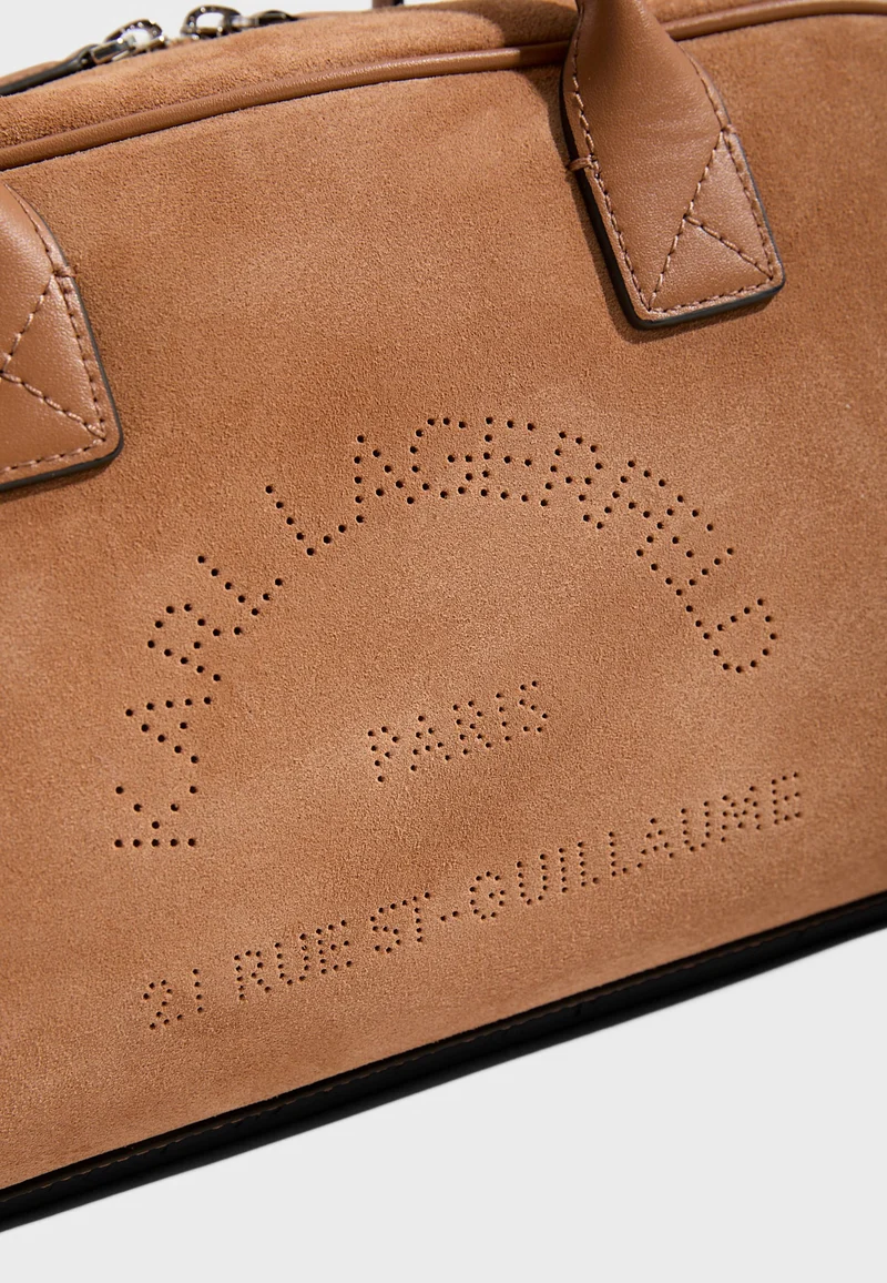Karl Lagerfeld Sac Bandoulière Zippé Daim Caramel