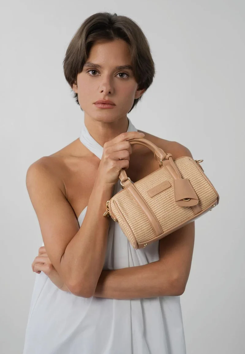Lancaster Sac Polochon Mini Osier Cuir Naturel